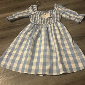 Blue and White Checkered  Dress